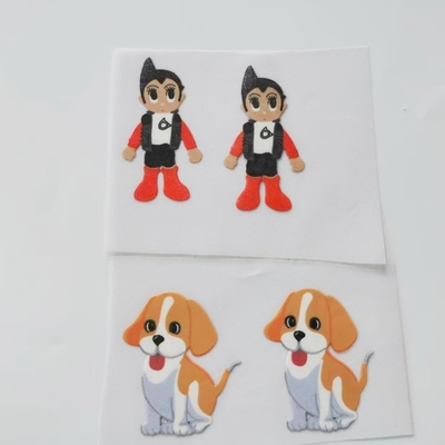 Shiny Pattern Cartoon Pictures Iron Silicone Heat Transfer Labels For Kids Clothing