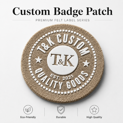 Custom 3D Silicone Logo Patch with Natural Jute Fabric Base for Clothing Brands