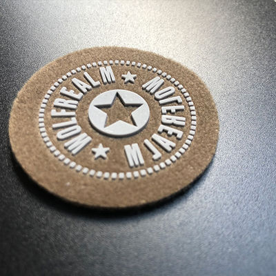 Custom 3D Silicone Logo Patch with Natural Jute Fabric Base for Clothing Brands