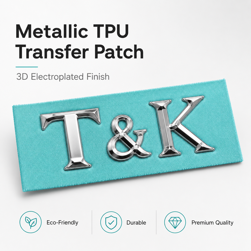High Quality Custom 3D TPU Transfer Patches Waterproof Metal Badges Customizable Heat Transfer Label for Clothes Bags Shoes Use