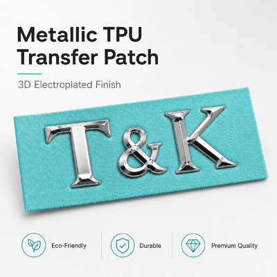 Custom TPU Heat Transfer Label 3D Transfer Patches Waterdichte Metalen Badges Geschikt voor Kleding Tassen Schoenen Duurzaam Eenvoudig aan te brengen