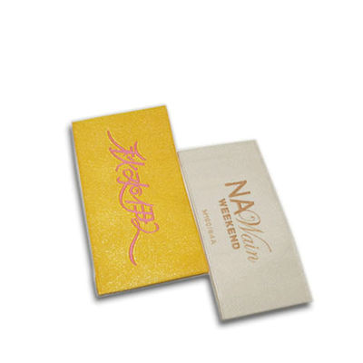 Rechte Douane Logo Washable Woven Label Tag voor T-shirts Kleding